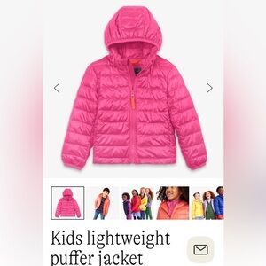 Primary Pink Kids Puffer Jacket